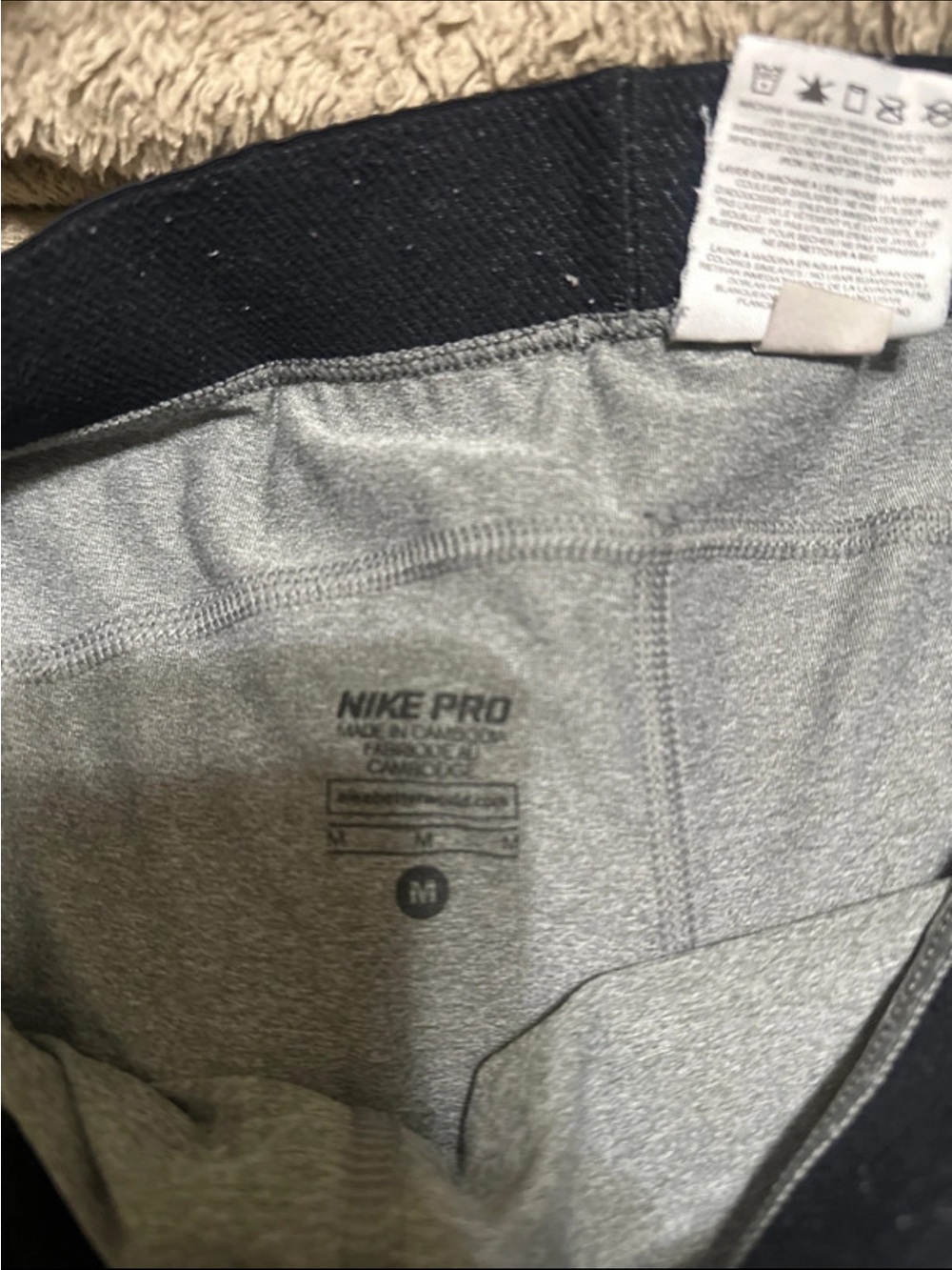 Nike Pro Men's Athletic Compression Shorts in Gray with Black Waistband - Picture 3 of 4